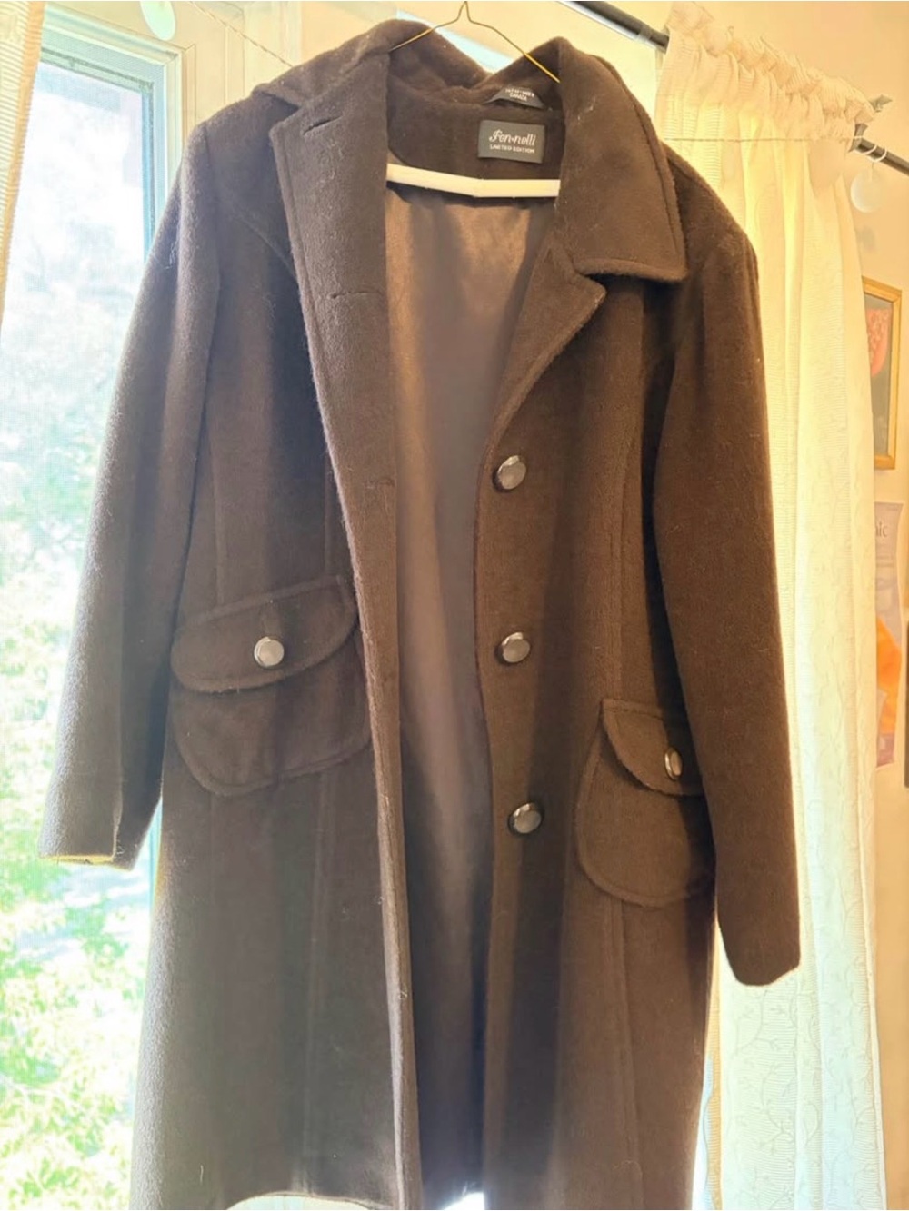 Vintage Dark Brown Wool Coat